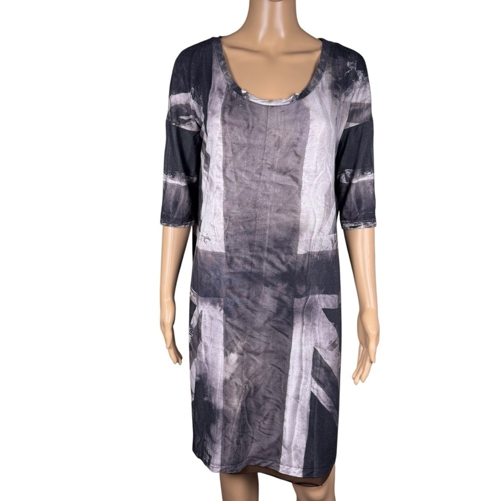 Religion 3/4 Sleeve England Flag Viscose Tunic Size M